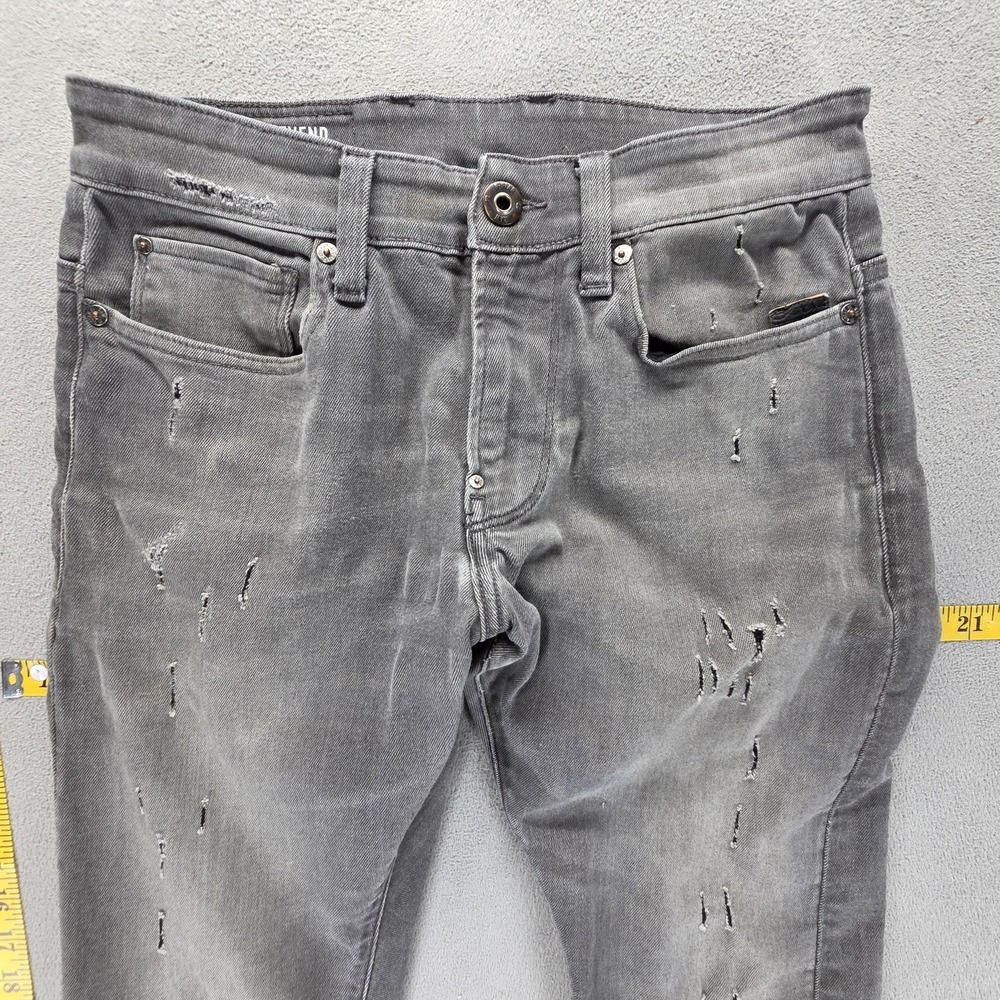 G-Star RAW Jeans Mens 28x30 Gray Revend Skinny Distressed Zip Fly Denim - Picture 14 of 16